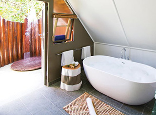 Bathroom in a Beach Bungalow - Alphonse Island - Seychelles Dive Resort