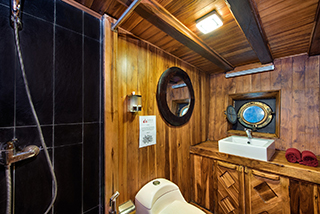 Deluxe cabin bathroom - La Galigo - Indonesia Liveaboard