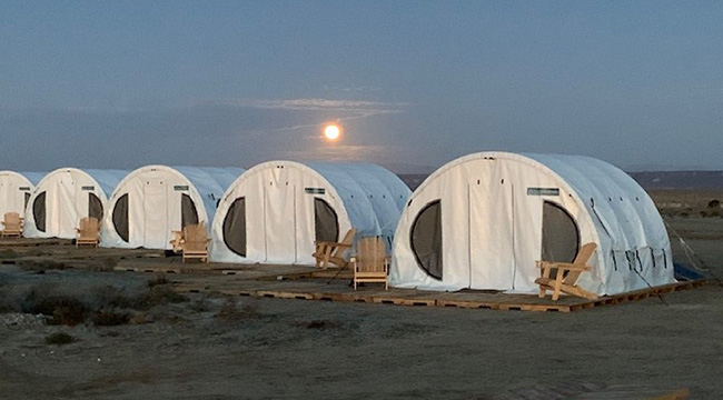 Glamping camp at San Ignacio Lagoon in Baja Mexico