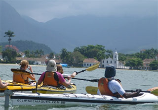 Kayaking in the Mamanguá Bay, Brazil