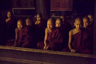 Chanting in the temple